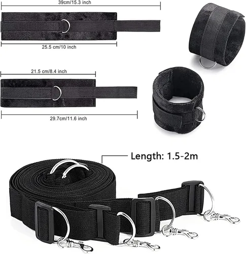 Miniatura 4 de Bandas de resistencia sexual, cuerdas de sujeción para cama, cuerdas y cordones sexuales para tobillos y muñecas, juego sexual para cama, cuello a