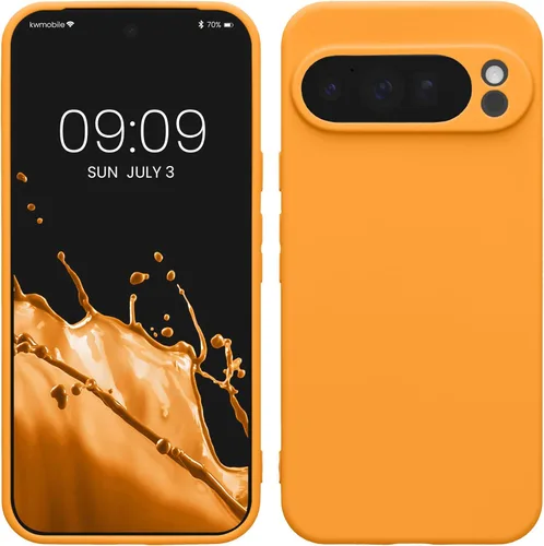 Miniatura 234 de kwmobile Funda compatible con Google Pixel 9 Pro - Funda protectora delgada de TPU para teléfono - Acabado mate suave - Negro mate