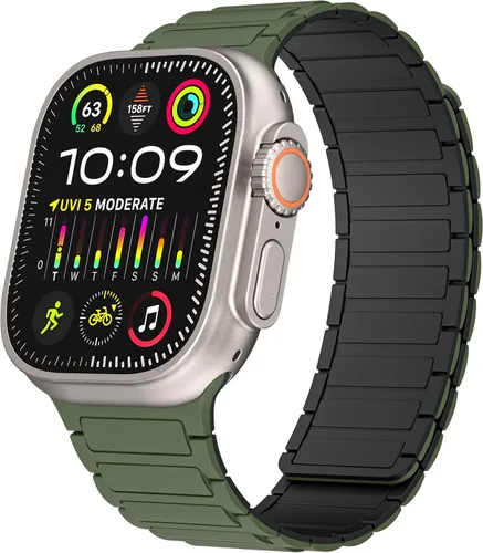 Correa magnética compatible con Apple Watch Ultra 3/2/1 de 1.929 in, 1.811 in, 1.772 in, 1.732 in, 1.654 in, 1.614 in, 1.575 in, 1.496 in, correa de
