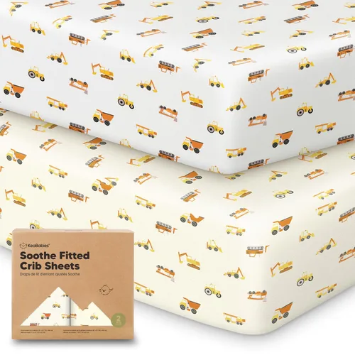 Miniatura 24 de KeaBabies - Juego de 2 sábanas orgánicas, unisex, suaves, 52 x 28 pulgadas, diseño neutro, de algodón jersey transpirable, con estampados adorables