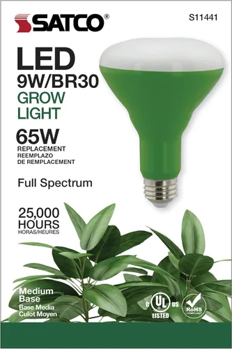 Miniatura 3 de Satco S11441 Luz LED de espectro completo, BR30, 9 vatios, acabado verde
