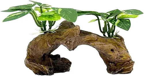 Miniatura 10 de Decoraciones de pecera, adornos de decoración de acuario, almohadilla de hoja de seda Betta, hamaca artificial de madera flotante, cueva de peces