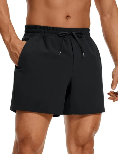 CRZ YOGA Pantalones cortos de entrenamiento sin forro para hombre de 5 pulgadas, ligeros, de secado rápido, para correr, deportes, atletismo,