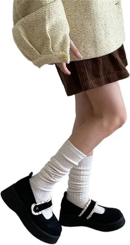 Miniatura 4 de TRENIS Socks AutumnWinter Thickened Coffee Colored Stacked Socks Knee Length Socks Double Needle Socks