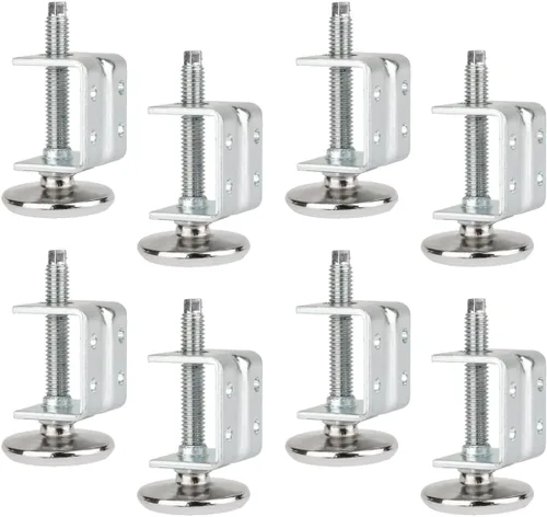 Miniatura 13 de POWERTEC Pies niveladores roscados 4PK con insertos roscados de 3/8"-16, pies ajustables resistentes para muebles con almohadillas grandes