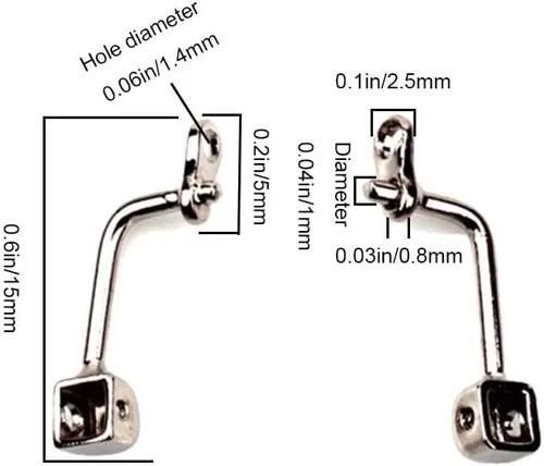 Miniatura 2 de Almohadillas de nariz para anteojos, brazo de metal de repuesto, puente de nariz tipo atornillado/empujador, parte de gafas para gafas, lentes