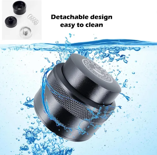 Miniatura 5 de NEOUZA Herramienta niveladora de barista de palmera de café de 1.929 in, base plana de acero inoxidable con resorte para máquina de café Portafiltro