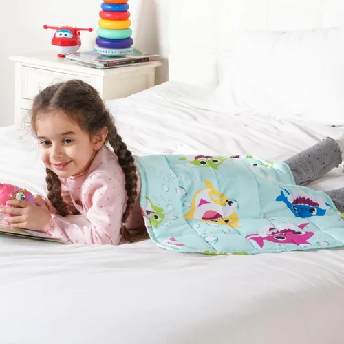 Miniatura 18 de Kivik Manta con peso de 3 libras, transpirable, pequeña y pesada, para dormir y relajarse, para cama, sofá, hogar, escuela, lavable a máquina