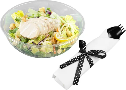 Miniatura 9 de Restaurantware - Juego de cubiertos desechables de 7.3 x 2 pulgadas, 100 juegos de cubiertos de plástico - Cinta de lunares, envuelta