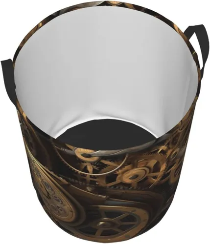 Miniatura 3 de Cool Steampunk Gears print Circular Hamper Waterproof Storage Bin Organizer Basket Laundry Hamper With Handles For Clothes Toys Small