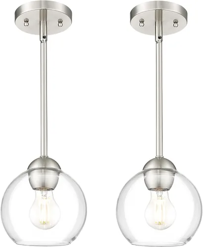 Miniatura 18 de Emak Luces colgantes modernas de globo de 7 pulgadas, lámparas colgantes industriales doradas, luces colgantes de 1 luz con pantalla de vidrio Oro