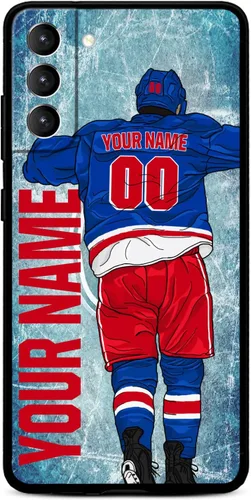Miniatura 17 de Funda personalizada de hockey sobre hielo con nombre y número para Samsung Galaxy S22 S23 S21+ S20 Ultre S21 FE S10 S8 S9 Plus, silicona líquida