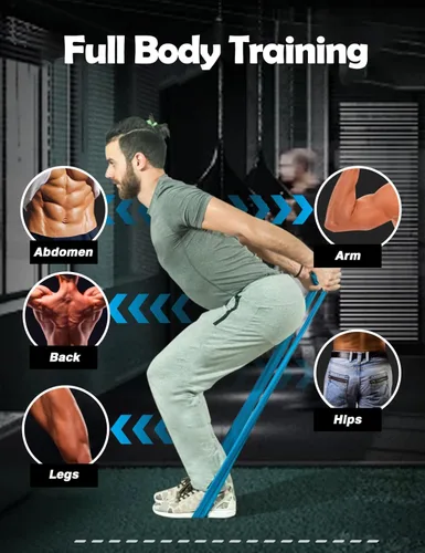 Miniatura 3 de Bandas de resistencia, 5 niveles de resistencia para hombres y mujeres, bandas elásticas de entrenamiento de asistencia para entrenamiento