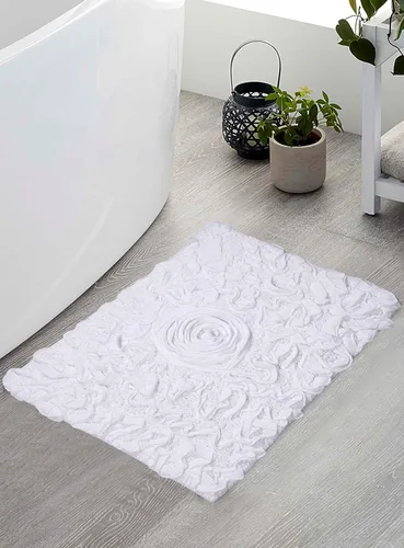 Miniatura 108 de Home Weavers Bell Flower Collection - Tapetes de baño copetudos 100 % algodón, extrasuaves y absorbentes, antideslizantes, lavables a máquina, lino