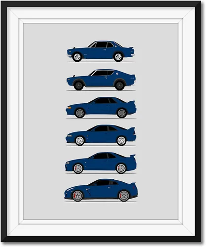 Miniatura 2 de Custom Car Posters Póster hecho a mano compatible con Nissan Skyline GT-R e impresión de Nissan Skyline GTR (KPGC10, KPGC110, R32, R33, R34, R35)