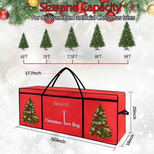 Miniatura 3 de HikooLSS Bolsas de almacenamiento para árbol de Navidad de 7.5 pies, bolsa de almacenamiento para árbol de Navidad, reutilizable, resistente, 600D