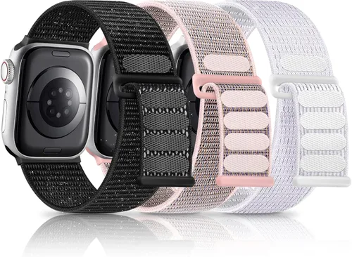 Miniatura 21 de Getino Banda Deportiva de Nylon Compatible con Correas de Apple Watch para Mujeres y Hombres 40mm 41mm 38mm 42mm 46mm 44mm 45mm 49mm, Correa