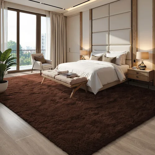 Miniatura 7 de EVOIONOS - Alfombra redonda gris para dormitorio, 5x5 pies; alfombras circulares suaves y esponjosas para sala de estar, alfombras de felpa peludas