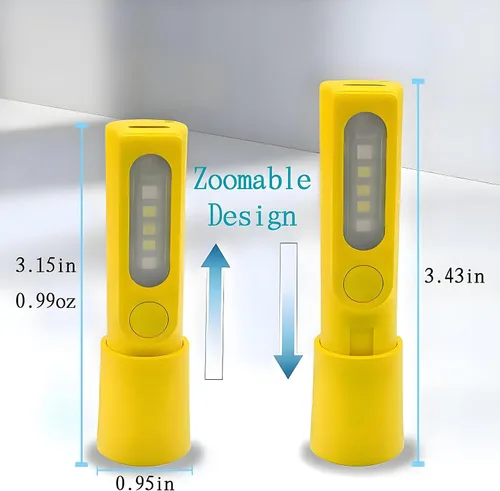 Miniatura 2 de Paquete de 4 mini linternas LED pequeñas, linternas recargables USB C, linterna combinada de linterna de campamento, linternas ultraligeras con zoom