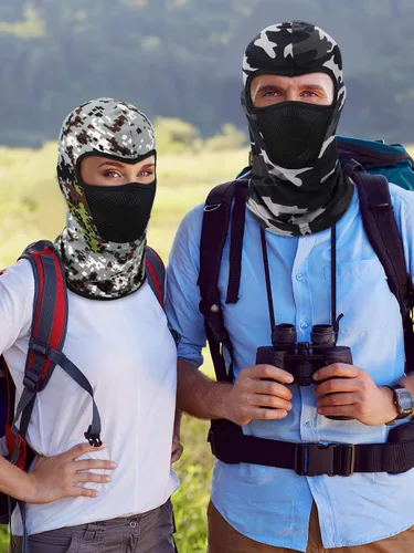 Miniatura 6 de 9 piezas de pasamontañas de verano transpirable, protección contra el polvo, cuello, bufanda de cara completa para actividades al aire libre