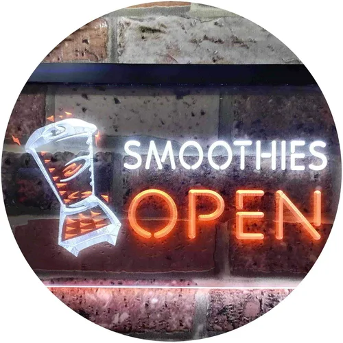 Miniatura 17 de ADVPRO Smoothies Open Shop - Letrero de neón LED de doble color, azul y rojo, 12 x 8.5 pulgadas, st6s32-i0264-br