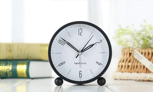 Miniatura 3 de Reloj despertador analógico, reloj de escritorio pequeño fácil de configurar, sin tictac, con luz nocturna, despertador súper silencioso alimentado
