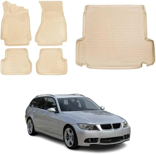 Miniatura 18 de OMAC Alfombrillas para BMW Serie 3, E46, E90, E91, E92, alfombrillas de coche para todo tipo de clima, 3D, ajuste personalizado, alfombrilla de goma