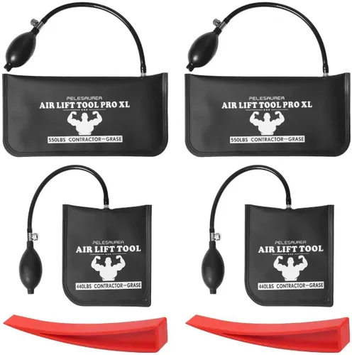 Miniatura 10 de Bolsa de aire en forma de cuña 2 piezas, espaciador de aire inflable con palancas, kit de bomba de aire en forma de cuña de grado comercial