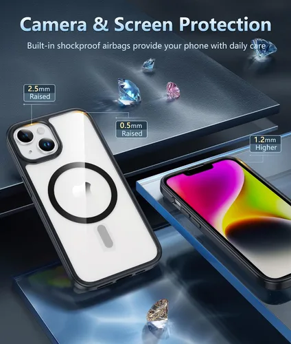 Miniatura 786 de FNTCASE Funda para iPhone 13 Pro-Max: Fundas magnéticas transparentes compatibles con Magsafe Slim anti amarillamiento protección contra caídas