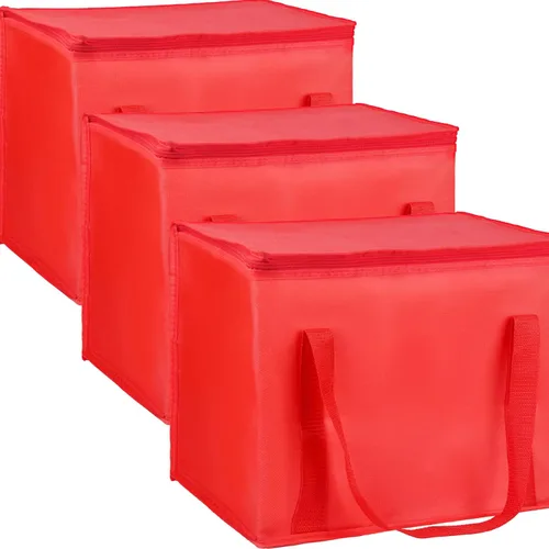 Miniatura 21 de Paquete de 1 bolsa aislada para entrega de alimentos con parte inferior dura, calentadores de alimentos comerciales XXXL para conductores de Negro