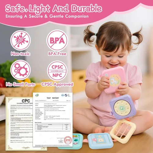 Miniatura 6 de GRESEESM Juguetes Montessori para niñas de 1 año, regalos, tablero de actividades para niños pequeños, juguetes sensoriales de aprendizaje y viaje