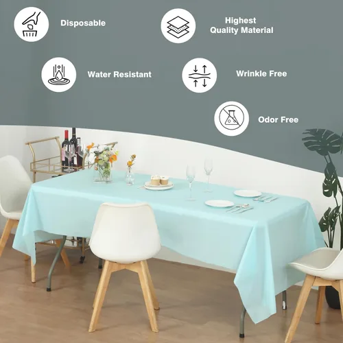 Miniatura 104 de Rollo de plástico para cubierta de mesa color verde manzana, 40 pulgadas x 100 pies, rollo de plástico resistente para cubierta de mesa de banquetes