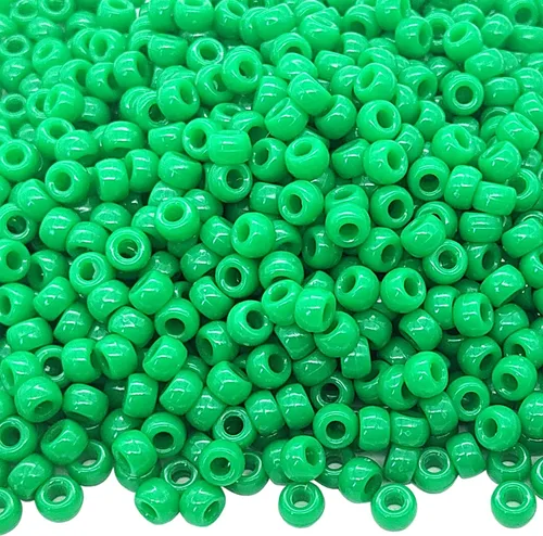 1000Pcs Cuentas de Pony 9mm Verde Plástico Barril Cuentas de Pony para Collar, Cuentas de Pelo para Trenzas, Cadena de Llavero, Fabricación de