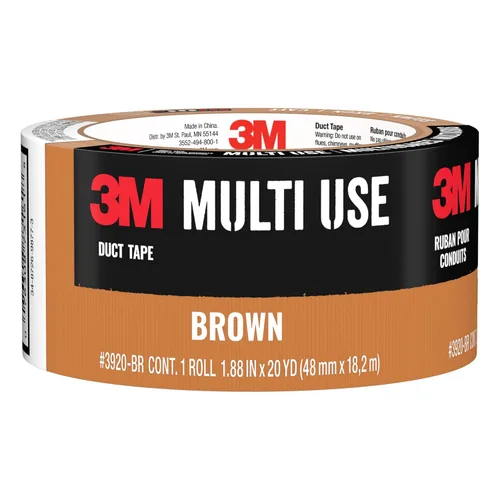 3M Cinta adhesiva multiusos de color, marrón con adhesivo fuerte y respaldo resistente al agua, cinta adhesiva 3M multisuperficie para uso en
