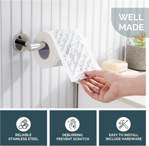 Miniatura 6 de Angle Simple SUS304 - Portarrollos de papel higiénico de acero inoxidable para baño, cromo pulido, soporte de pared