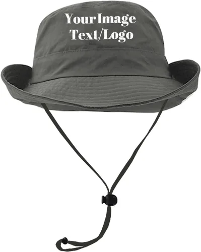 Sombrero de pescador personalizado para hombres y mujeres, sombrero de sol de verano, gorra de pescador para el verano Gris