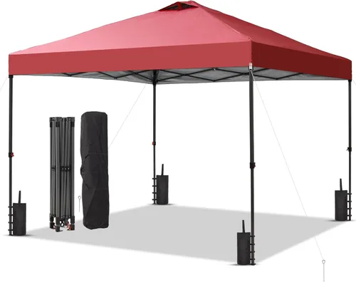 Miniatura 13 de GDY 10x10FT Pop-Up Canopy Tent — with 4-Side Walls & Vented Top, Portable Outdoor Event Tent for Garden, Poolside, Parks, Parties,Camping, White.