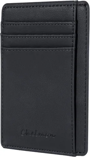 Miniatura 30 de Cartera Chelmon Slim RFID - Cartera de bolsillo frontal minimalista para tarjetas de crédito delgadas