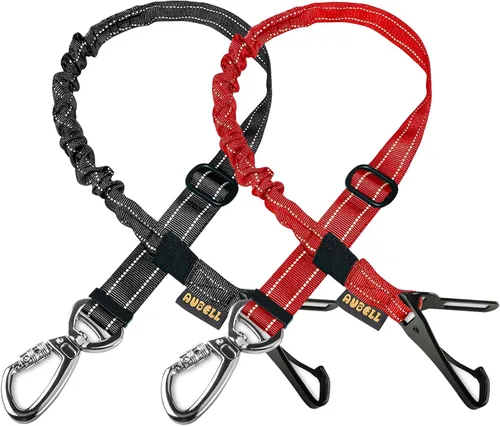 Miniatura 23 de AUBELL Cinturón de seguridad para perro, 3 en 1, ajustable, reflectante, resistente, arnés de perro con gancho de clip, cierre y hebilla, mosquetón