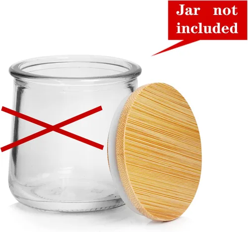 Miniatura 3 de Oui - Juego de tapas para tarros de yogur Oui, tapas de madera para tarros de yogur Oui, tapas de tarros de yogur Oui con anillos de sellado