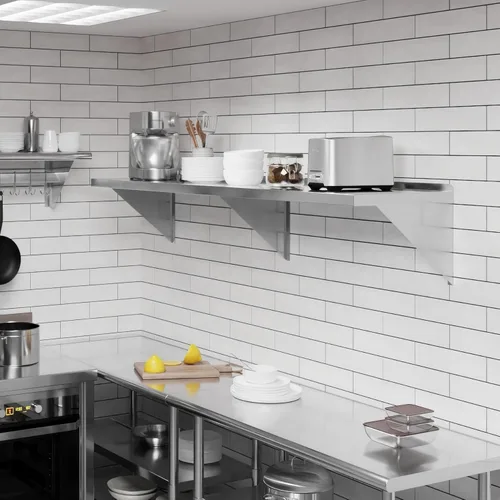Miniatura 7 de AmGood Estante de pared de acero inoxidable de 18 x 72 pulgadas Estantería de metal para electrodomésticos y equipos Cocina, restaurante