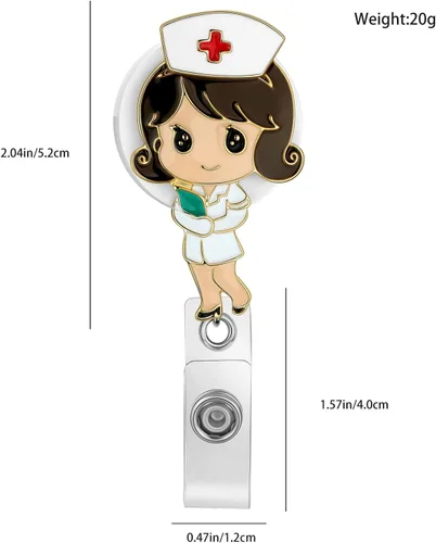 Miniatura 8 de Hanreshe Lindo carrete de insignia de enfermera retráctil con clip de corazón para enfermera, estudiante, médico, tarjetas de identificación