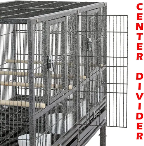Miniatura 4 de Jaula Doble Apilable con Centro Dividido, Puertas de Caja de Anidación Lateral para Criador de Aves de Vuelo, Jaula Doble Rodante para Aviarios