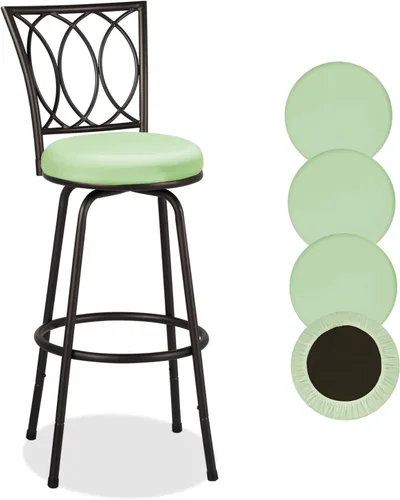 Miniatura 14 de Deisy Dee 4 fundas de asiento redondas para taburetes de bar, fundas elásticas para sillas redondas de 13 a 16 pulgadas (naranja)