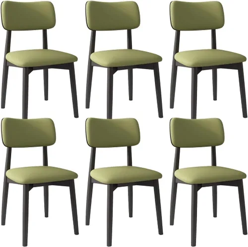Miniatura 46 de YVYKFZD Solid Wood Dining Chairs, Kitchen Chairs Set with Curved Backrest, Leather Upholstered Dining Room Chair, Armless Living Room Chair, for