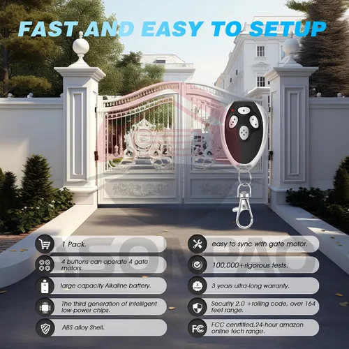 Miniatura 3 de 1 para LM123 Aleko Gate Opener Remote 3-Years Garantía