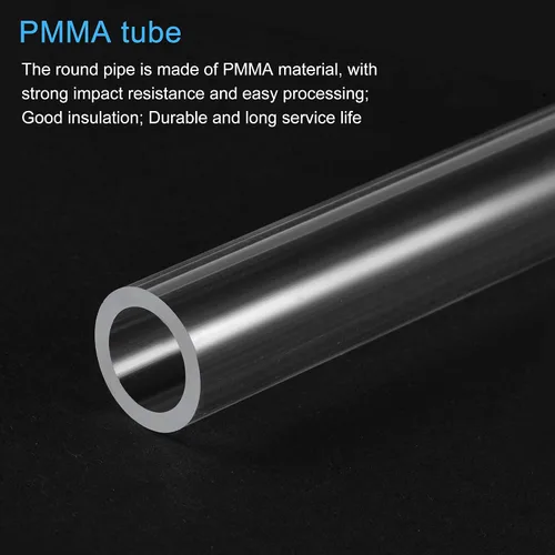 Miniatura 4 de MECCANIXITY Tubo de acrílico rígido redondo transparente 1mm(0.04") DI 3mm(1/8") DE 305mm(12") para lámparas y linternas, sistema de refrigeración
