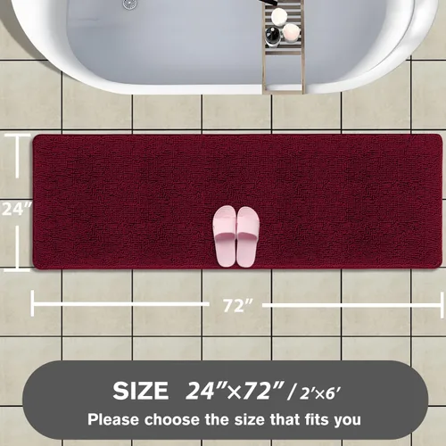 Miniatura 709 de Alfombra de baño pequeña de 12 x 18 pulgadas, lavable y absorbente, antideslizante, alfombra de baño de felpilla gruesa y suave para baño, ducha