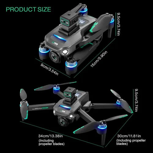 Miniatura 9 de Dron con cámara 4K, drones GPS HD para adultos, control remoto con pantalla, evitación de obstáculos, motor sin escobillas FPV, transmisión 5G, 2