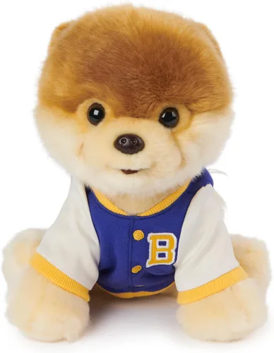 GUND Boo, La chaqueta varsity de perro pomerania de peluche más linda del mundo para edades de 1 año en adelante, 9 pulgadas Varsity 9"